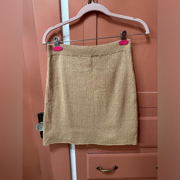 Free people - short split skirt tan size:L - Picture 4 of 5